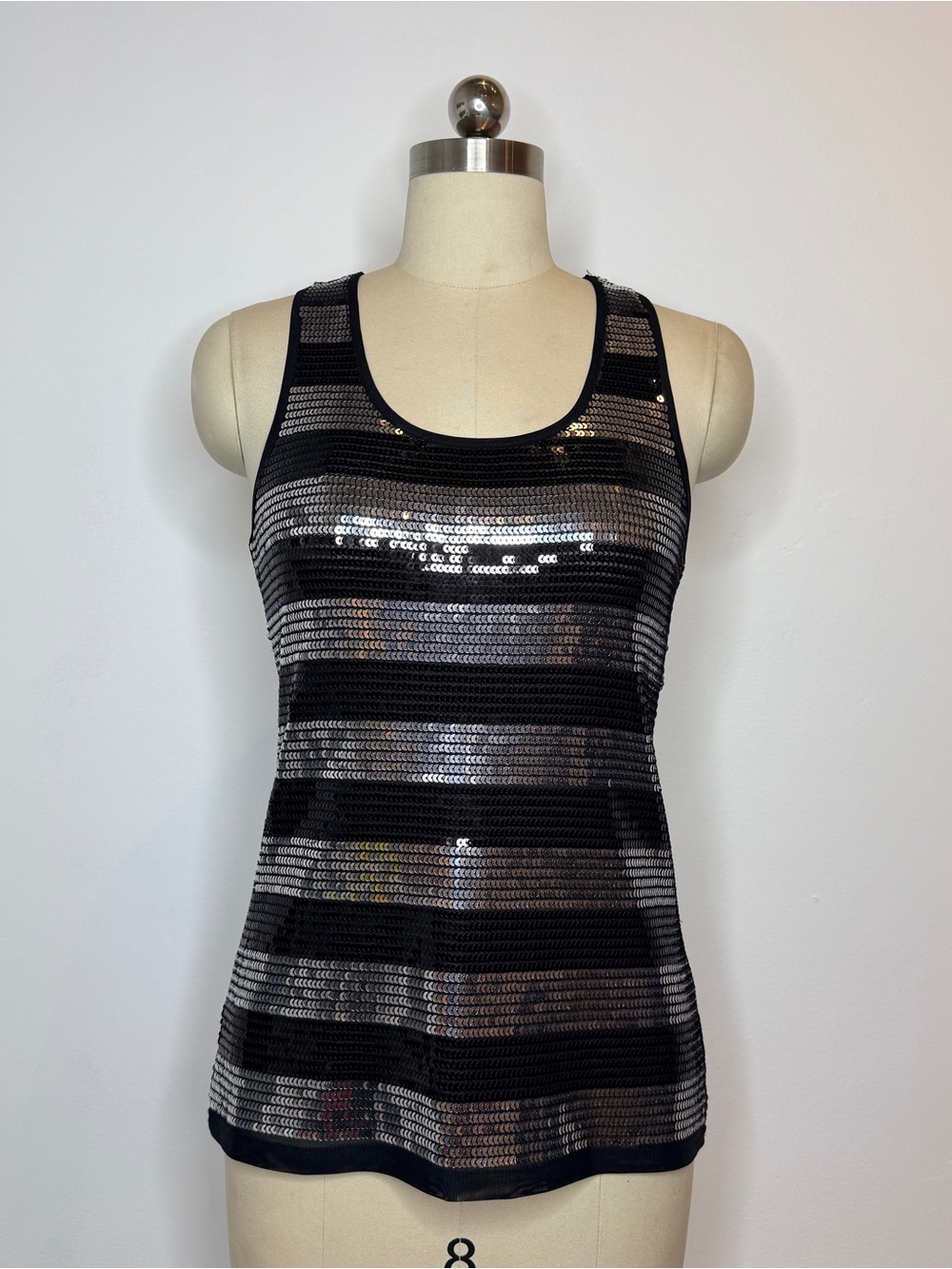 Forever 21 black and silver sequin tank